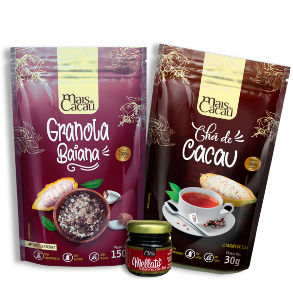 Combo Cacau saudável (Granola, mel de cacau e Chá de Cacau)